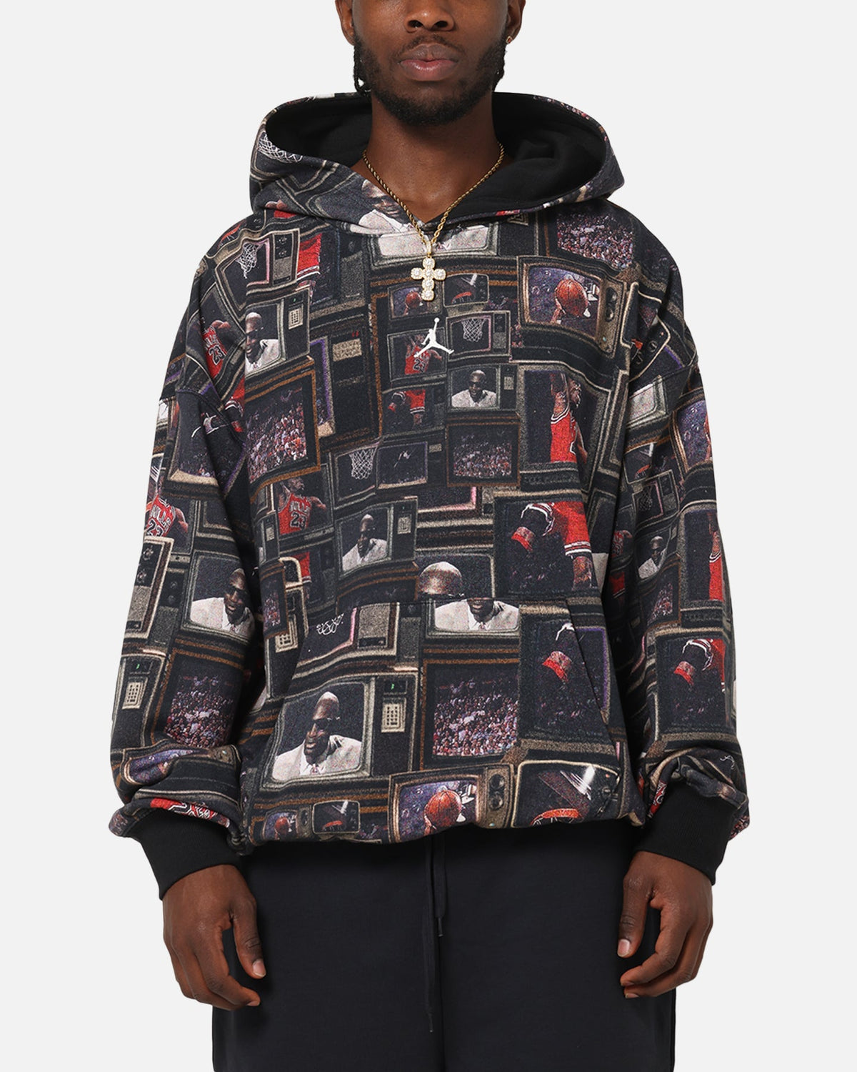 HOT Products Jordan Brooklyn Fleece Printed Hoodie Black/Sail