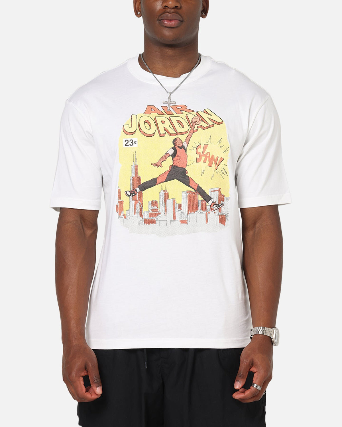HOT Products Jordan Jumpman Comic Crewneck T-Shirt White/Black