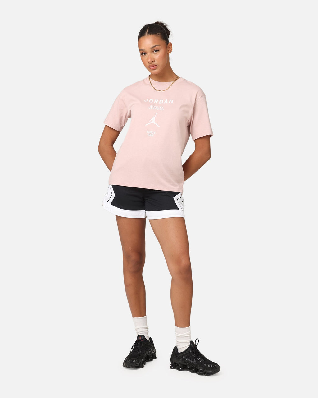 HOT Products Jordan Women's 4" Diamond Shorts Black/White/White