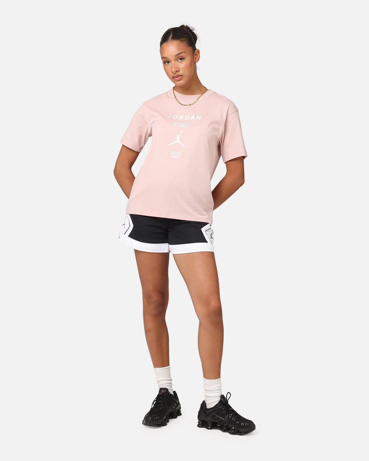 HOT Products Jordan Women's 4" Diamond Shorts Black/White/White