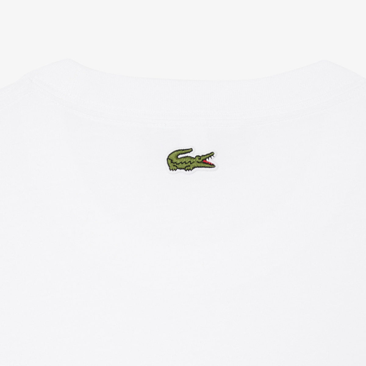 New Arrival LACOSTE PRINTED COTTON CREW NECK T-SHIRT Men -WHITE-001