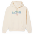 New Arrival LACOSTE LOOSE FIT PARIS HOODIE FLEECE -Men-BEIGE /WHITE