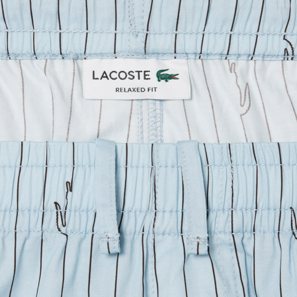 New Arrival LACOSTE CROCODILE PRINT STRIPE COTTON SHORT Men -LIGHT BLUE-4I3