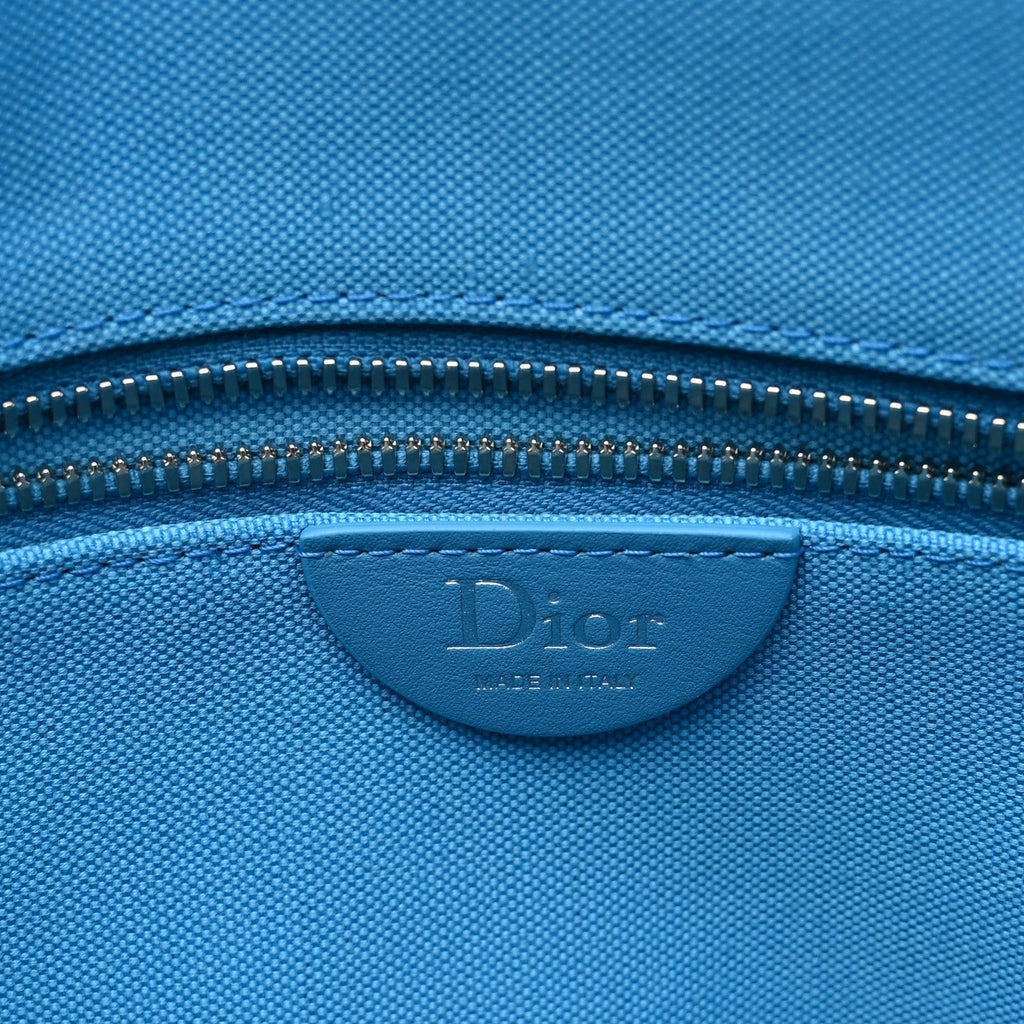 Cotton Toile De Jouy Oblique Embroidered Ulysses Dior Medium Book Tote With Strap Light Blue White