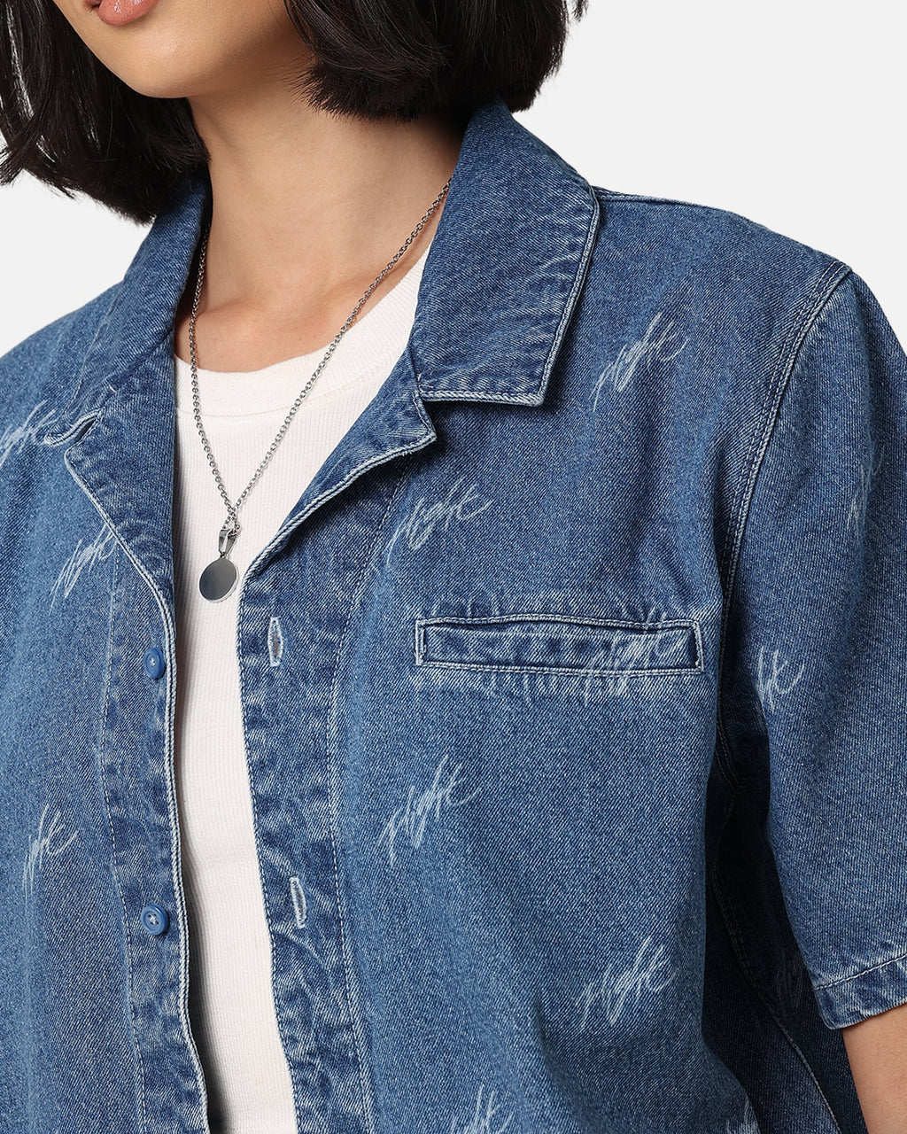 HOT Products Jordan Women's Woven Denim Top Stone Blue