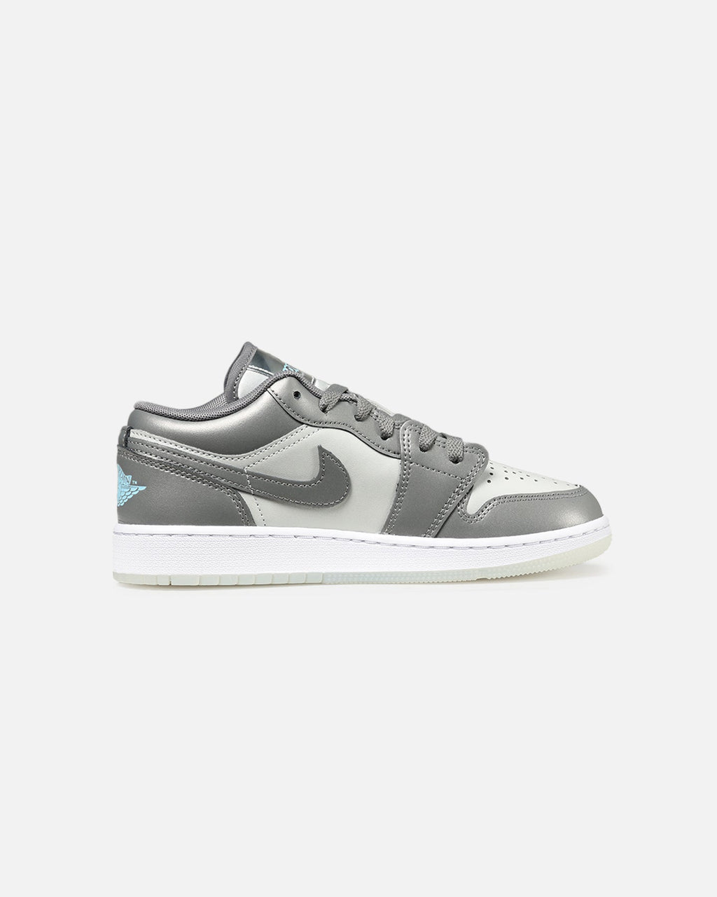 HOT Products Jordan Kids' Air Jordan 1 Low SE (GS) Flat Pewter/Blue Chill