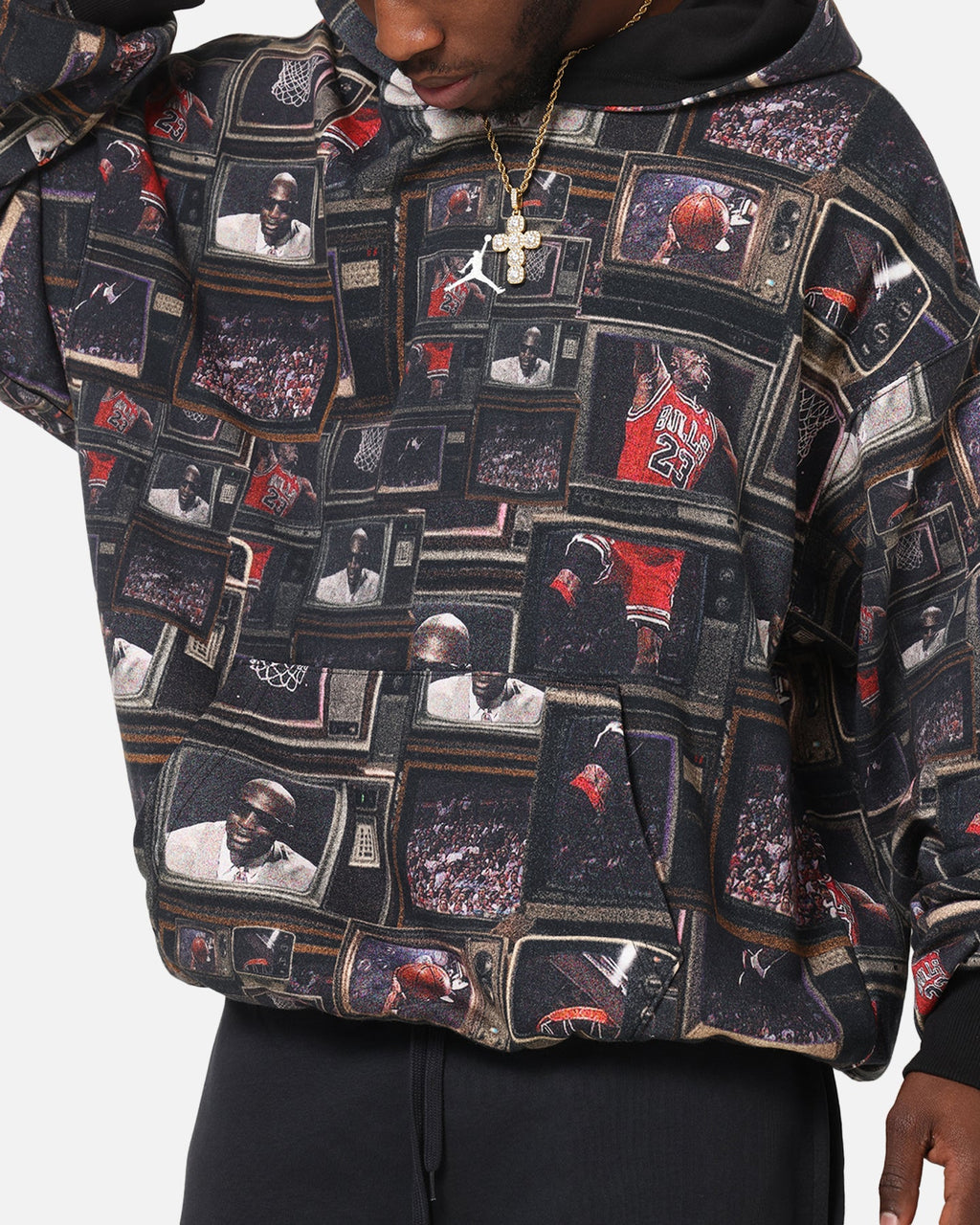 HOT Products Jordan Brooklyn Fleece Printed Hoodie Black/Sail