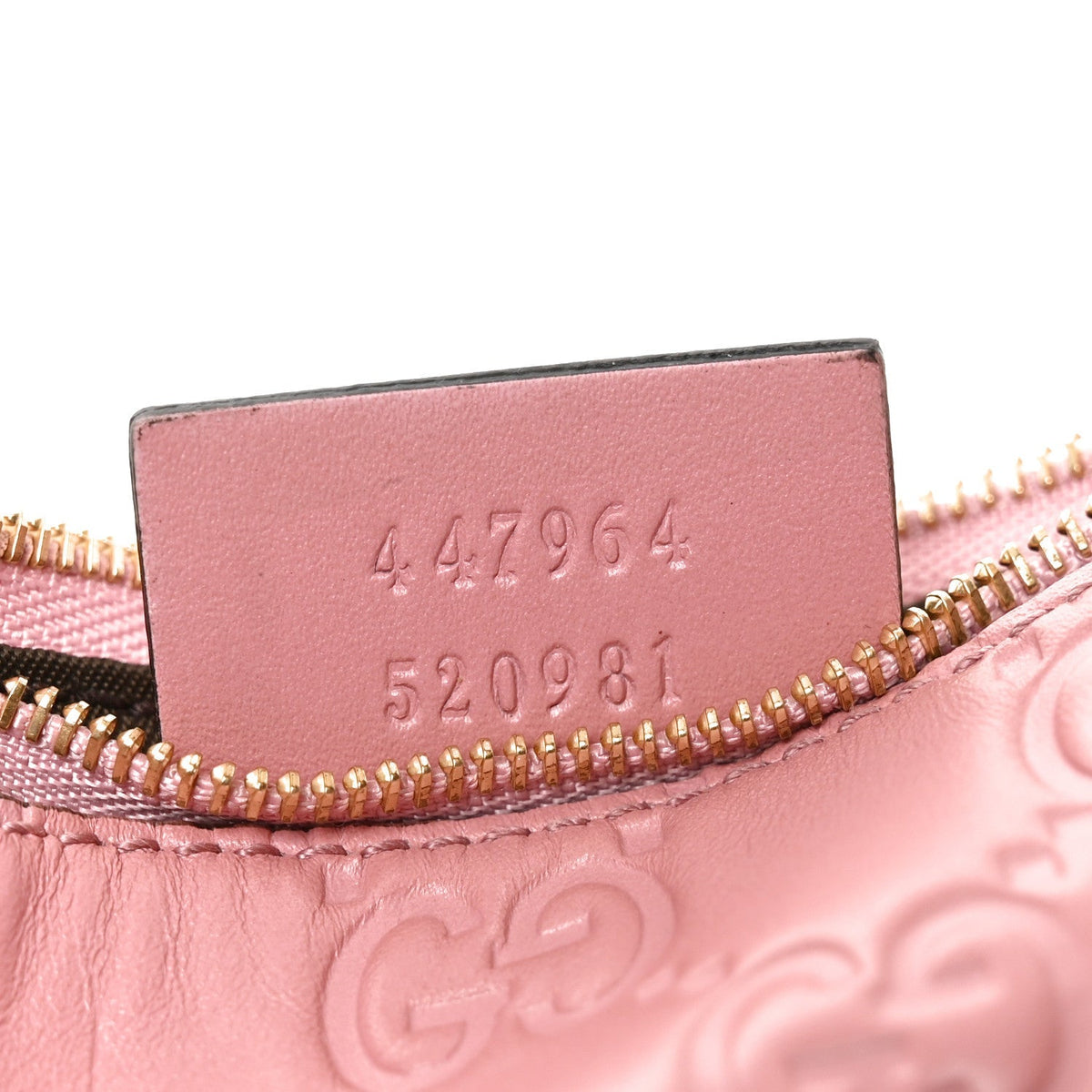 Guccissima Signature Key Case Pink