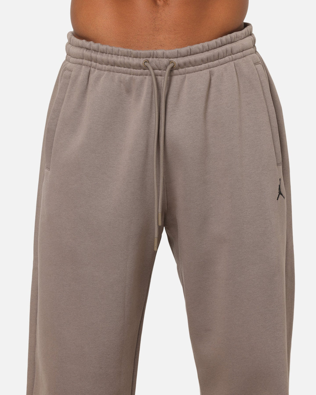 HOT Products Jordan Jumpman Brooklyn Fleece Oversized Open-Hem Pants Olive Grey/Black