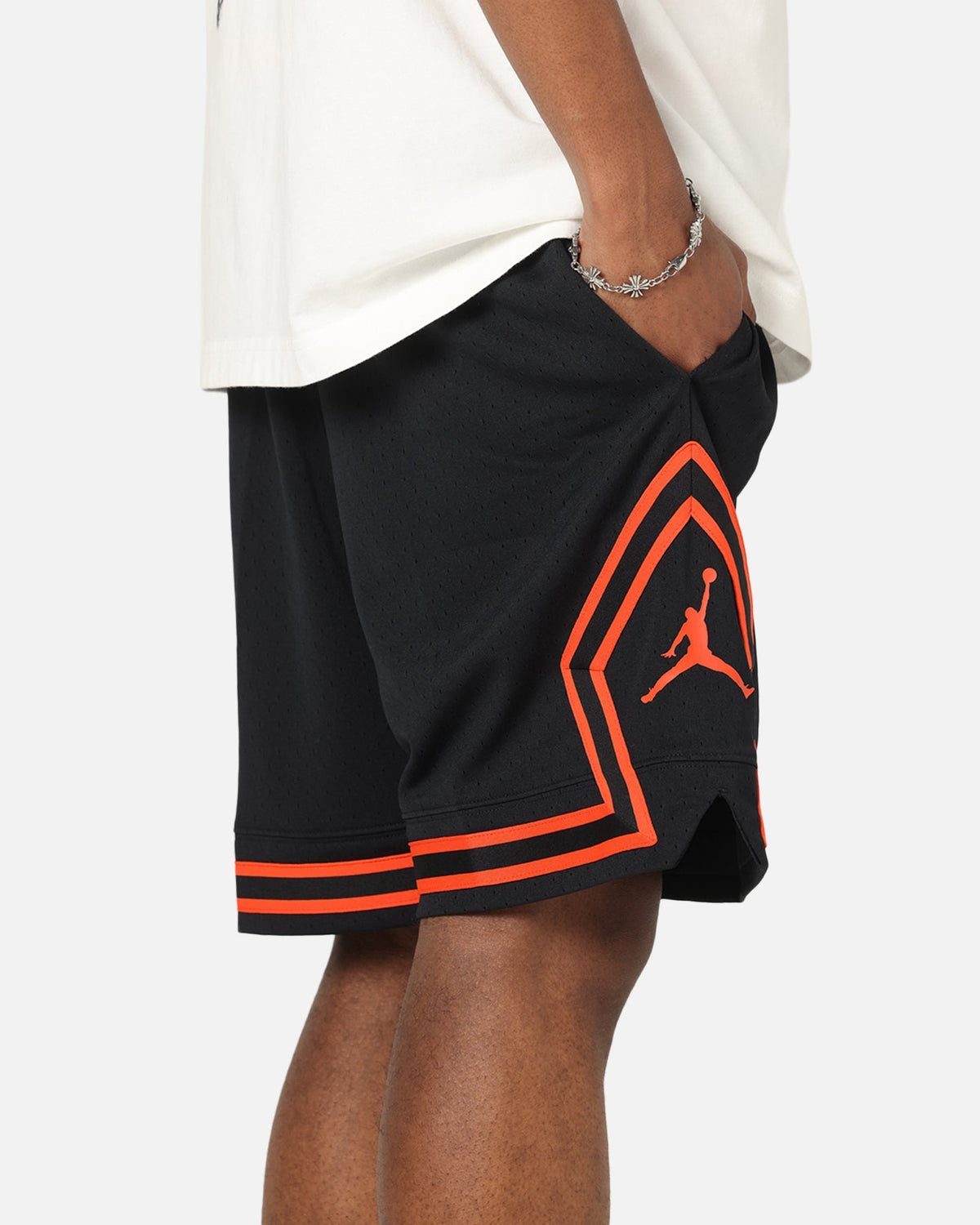 HOT Products Jordan Dri-FIT Mesh Diamond Shorts Black/Orange