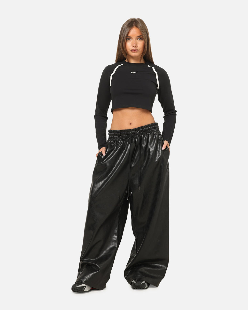 HOT Products Jordan Women's Jumpman Flight Faux-Leather Pants Black