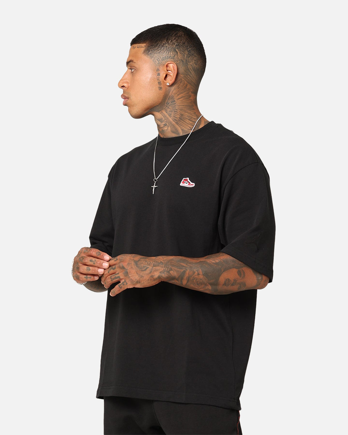 HOT Products Jordan Brand Sneaker Patch Crew T-Shirt Black