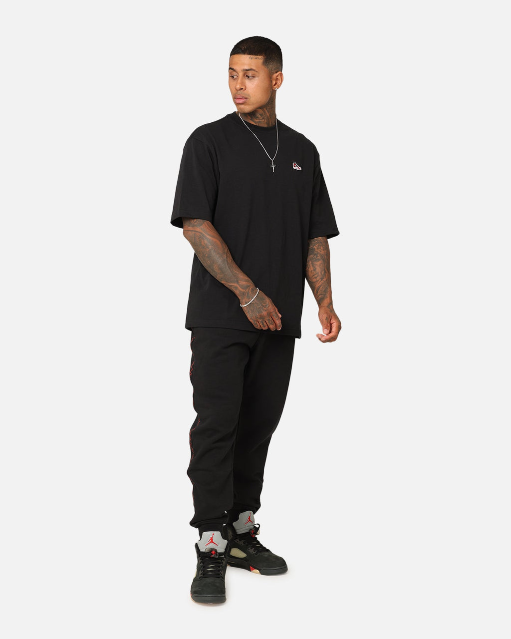 HOT Products Jordan Brand Sneaker Patch Crew T-Shirt Black
