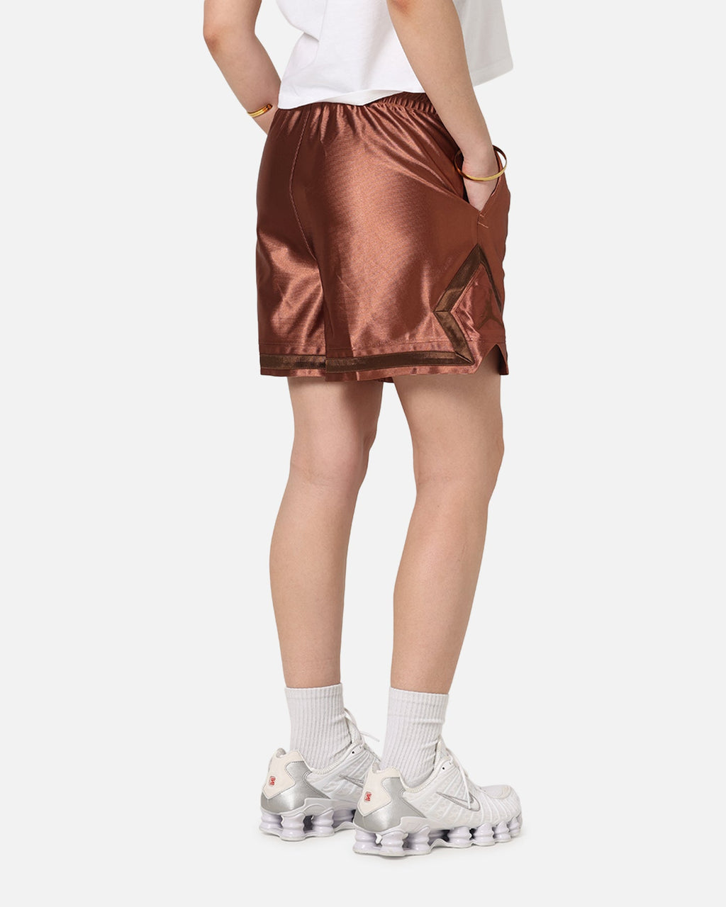 HOT Products Jordan Women's Dri-FIT 4" Diamond Shorts Metallic Red