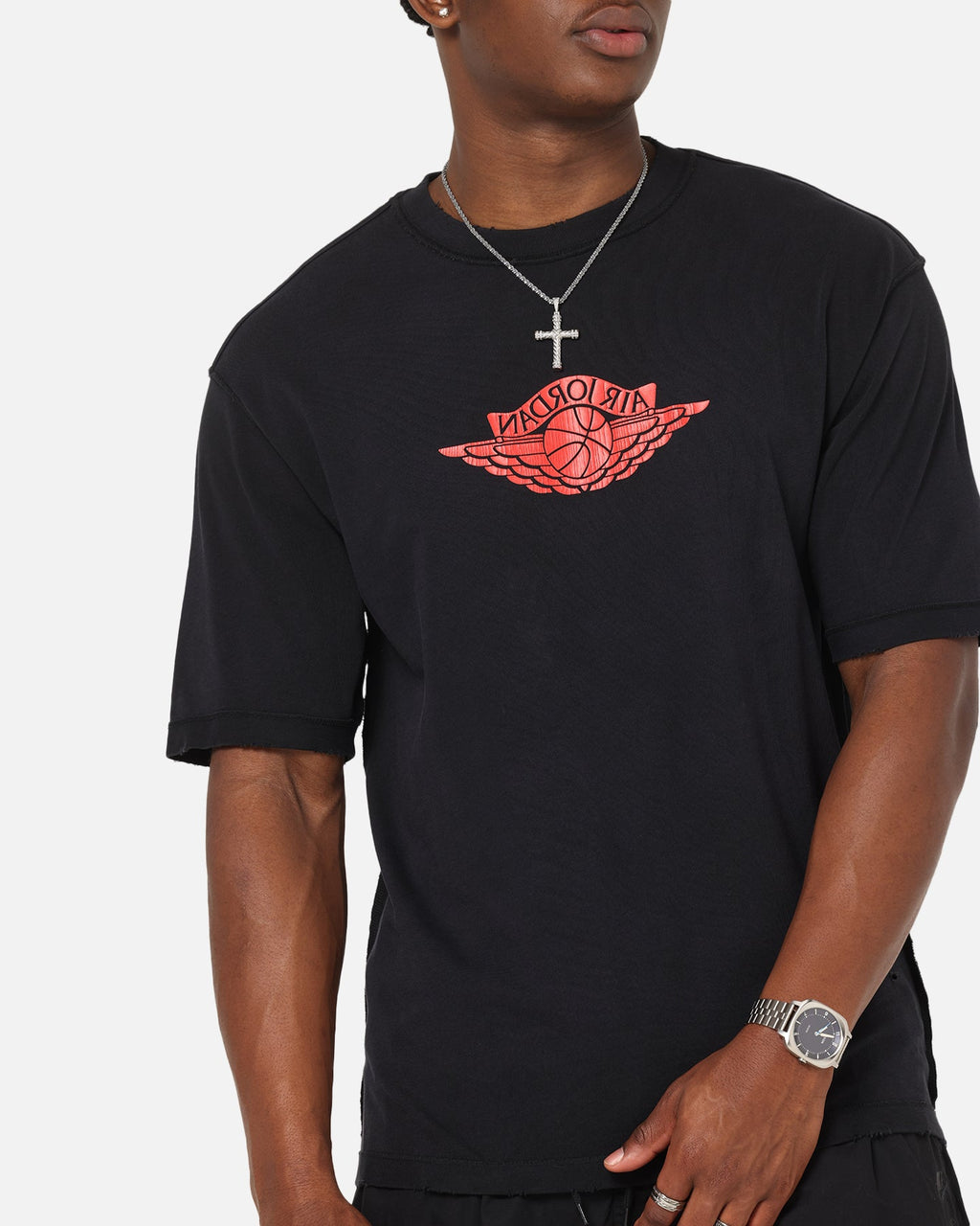 HOT Products Jordan Rare Air 85 Wash T-Shirt Black/Chile Red