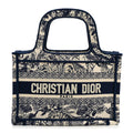 Canvas Embroidered Mini Toile De Jouy Book Tote Blue