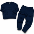 New Arrival LACOSTE EMBOSSED FLEECE SWEATSHIRT CREWNECK SWEATSUIT -Men / NAVY BLUE