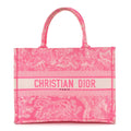 Canvas Embroidered Medium Dioriviera Toile De Jouy Book Tote Fluorescent Pink
