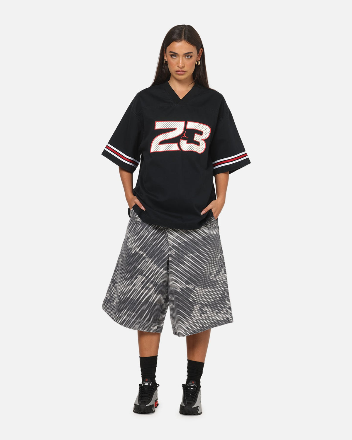 HOT Products Jordan Women's Flight Woven Jersey Top Black