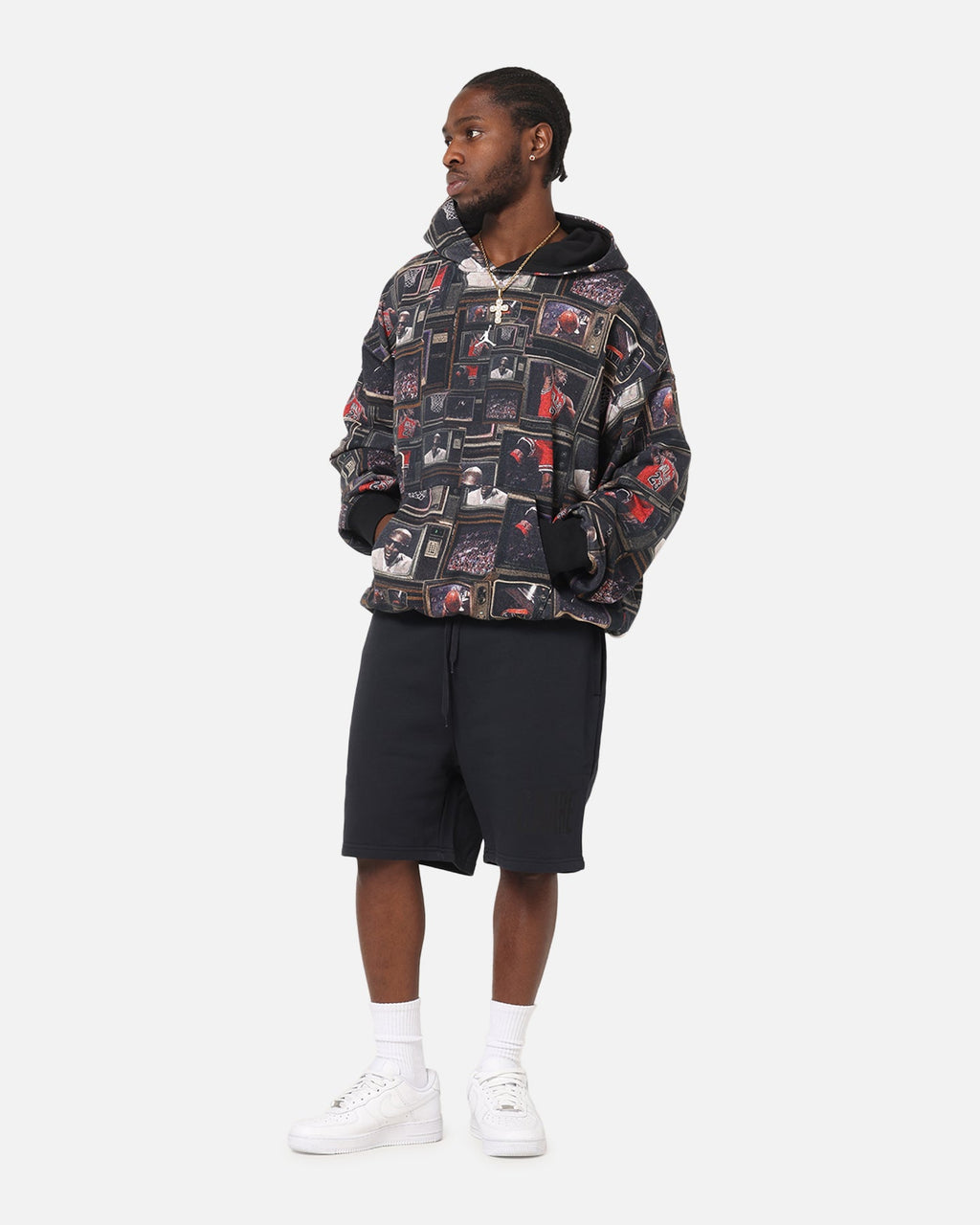 HOT Products Jordan Brooklyn Fleece Printed Hoodie Black/Sail