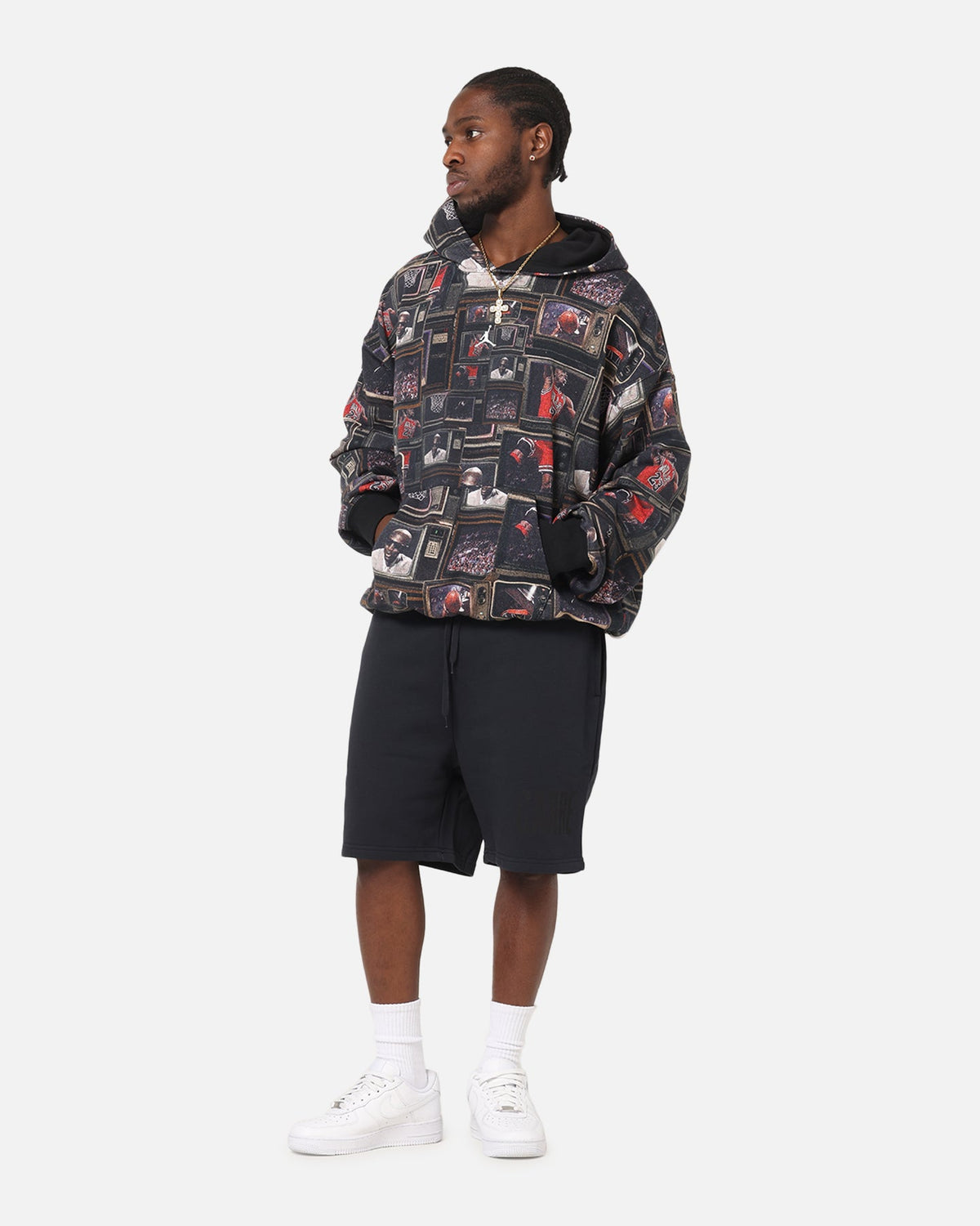 HOT Products Jordan Brooklyn Fleece Printed Hoodie Black/Sail