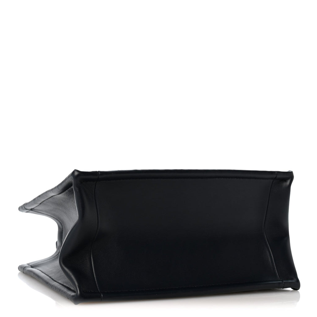 Oblique Calfskin Small Book Tote With Strap Blue Multicolor
