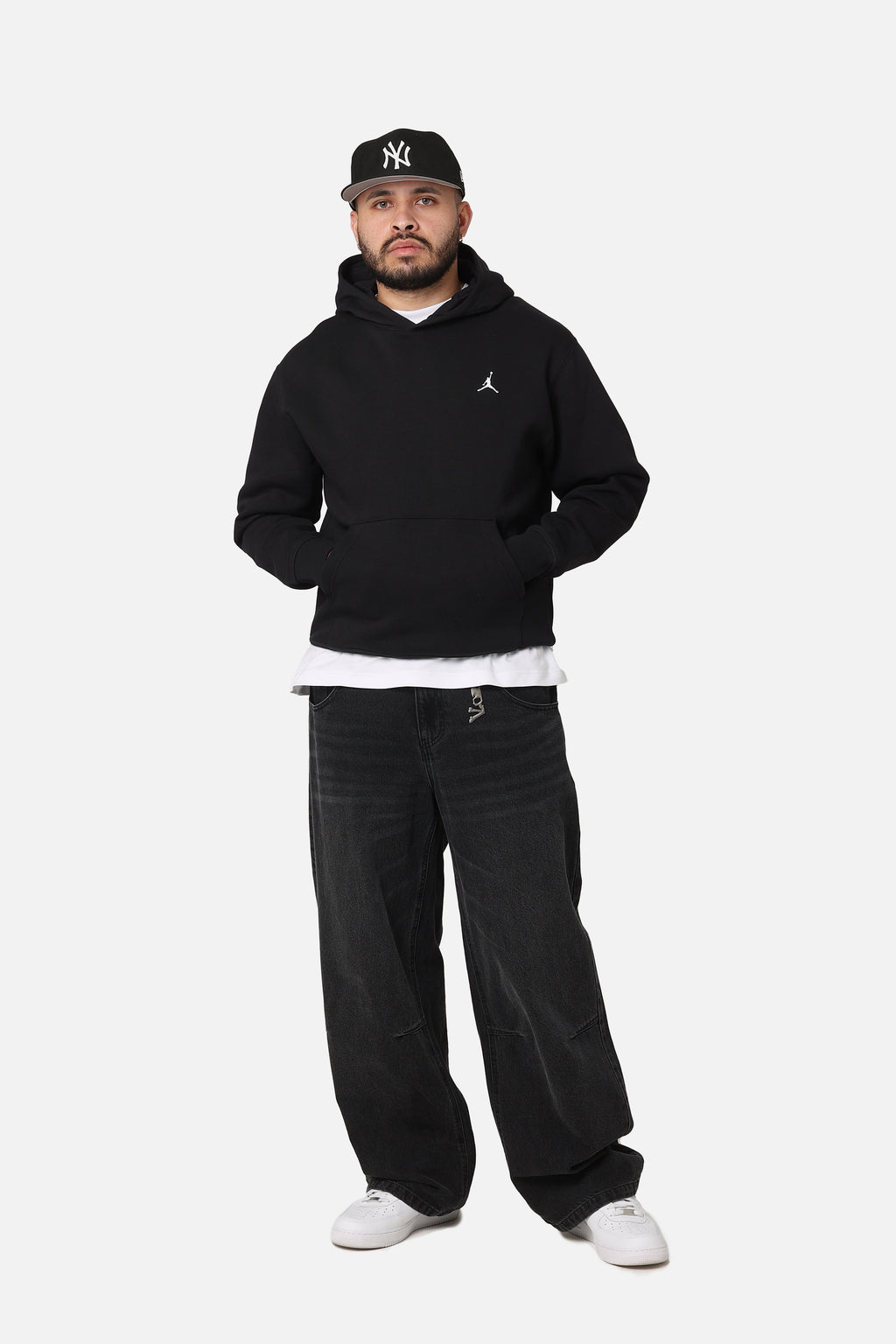 HOT Products Jordan Brooklyn Fleece Pullover Hoodie Black/White