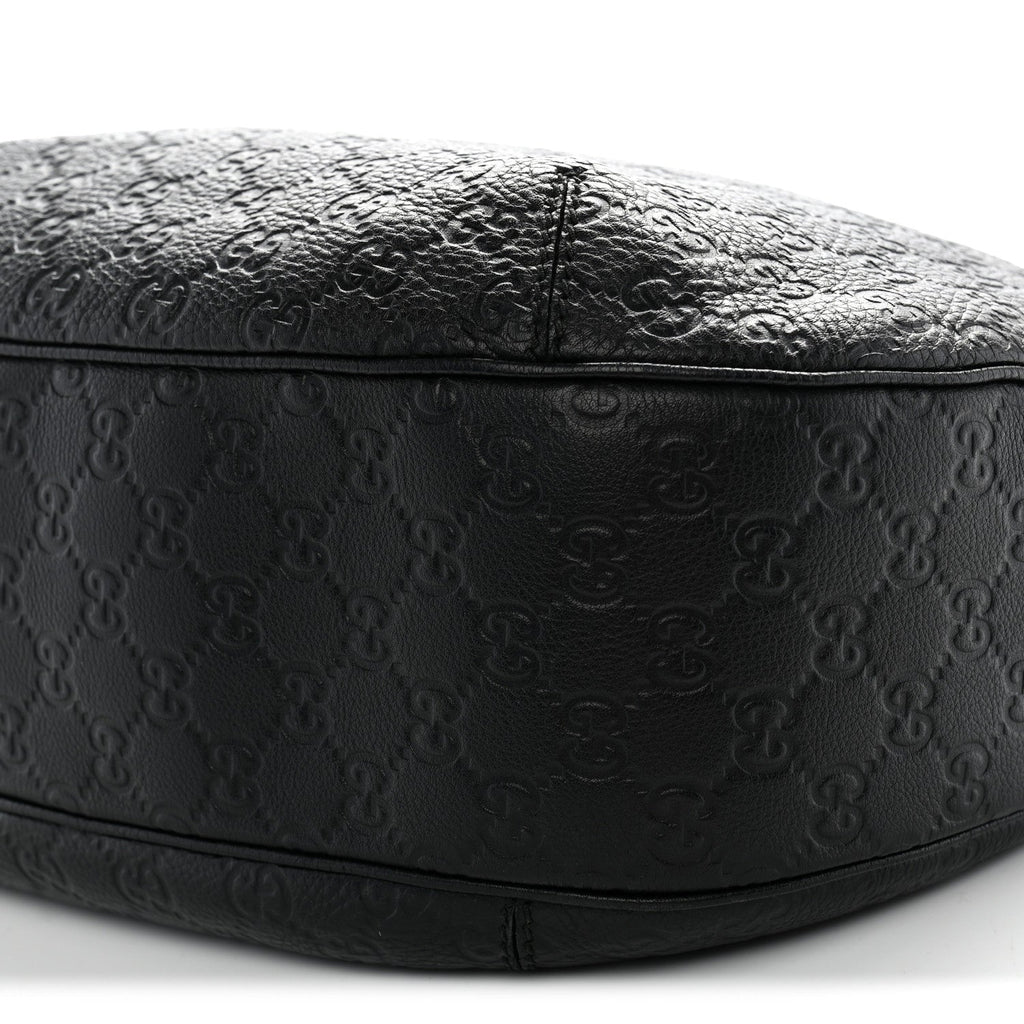 Guccissima Large New Ladies Web Hobo Black