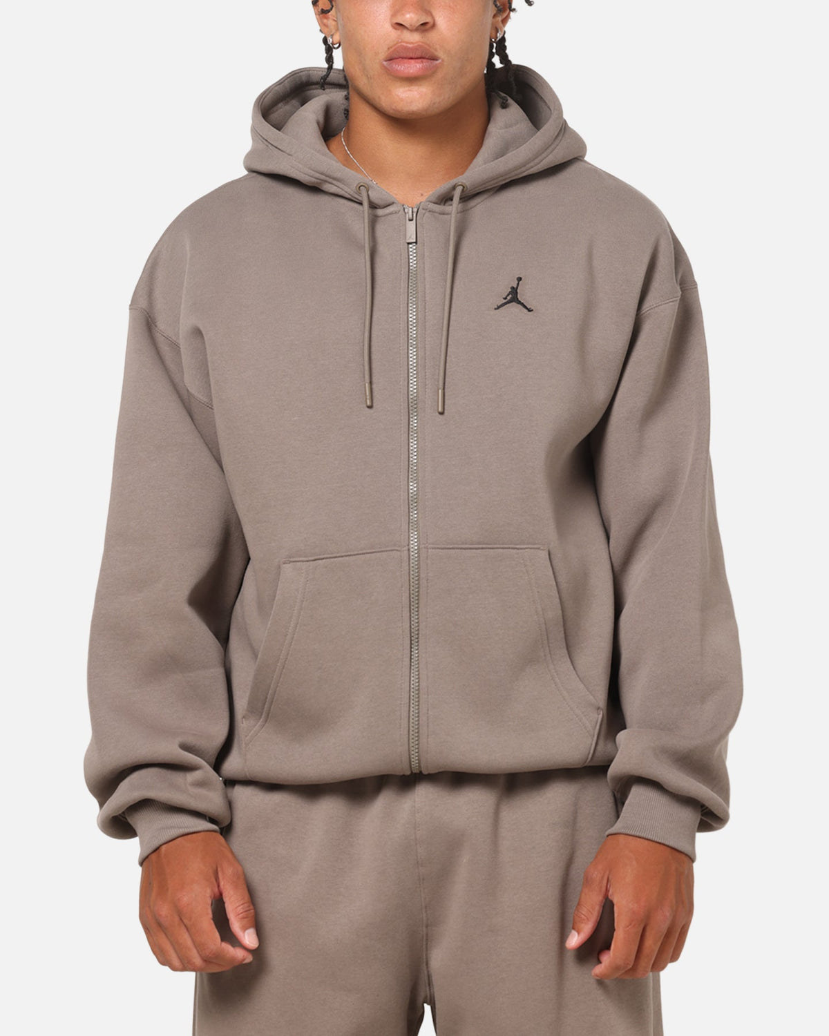 HOT Products Jordan Jumpman Brooklyn Oversized Fleece Hoodie Olive Grey/Black