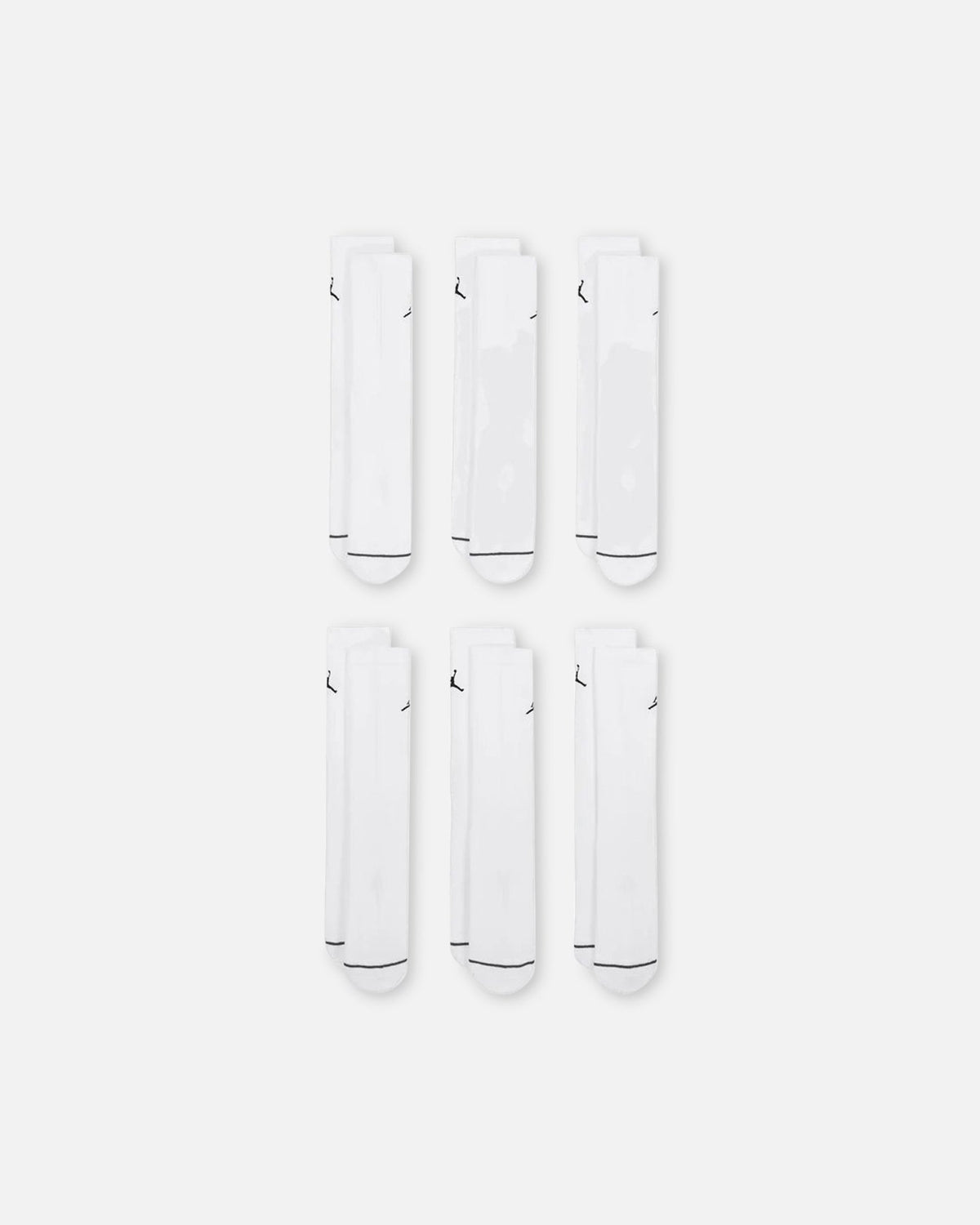 HOT Products Jordan Everyday Cushioned Crew Socks 6 Pack White/Black
