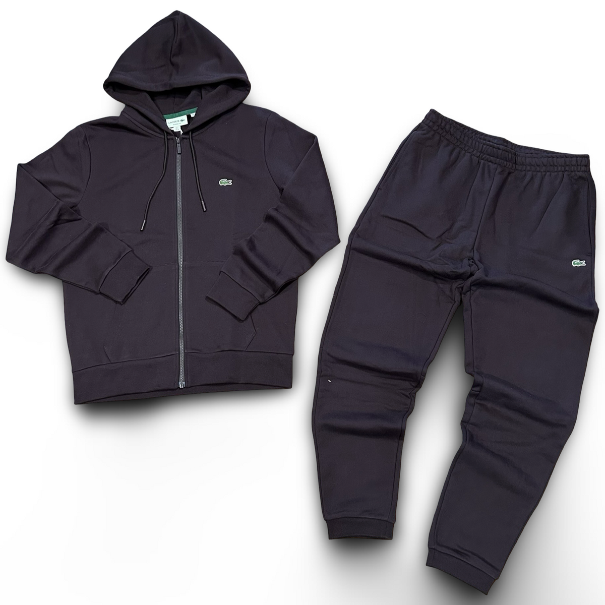 New Arrival LACOSTE FUll ZIP HOODED CLASSIC SWEATSUIT Men -BROWN-3LA