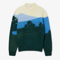 New Arrival LACOSTE CLASSIC FIT LANDSCAPE ALPACA WOOL  SWEATER -Men-GREEN/ BLUE