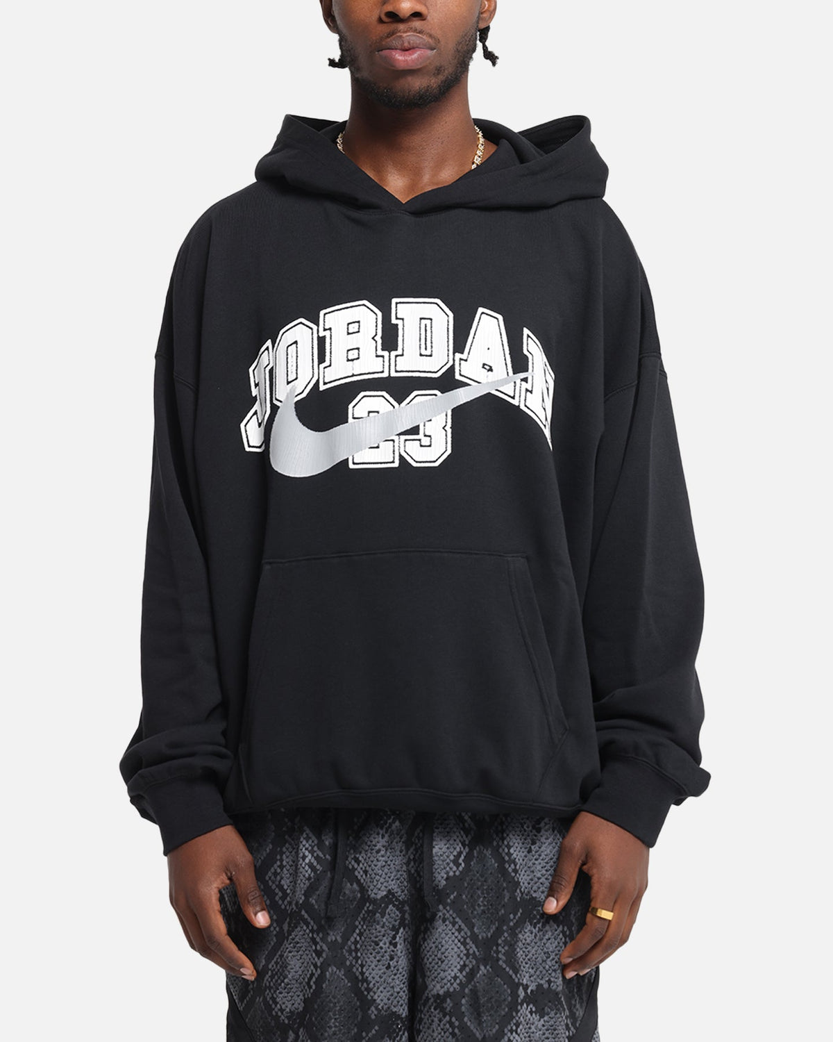 HOT Products Jordan Jumpman MVP Oversized French Terry Pullover Hoodie Black/Grey