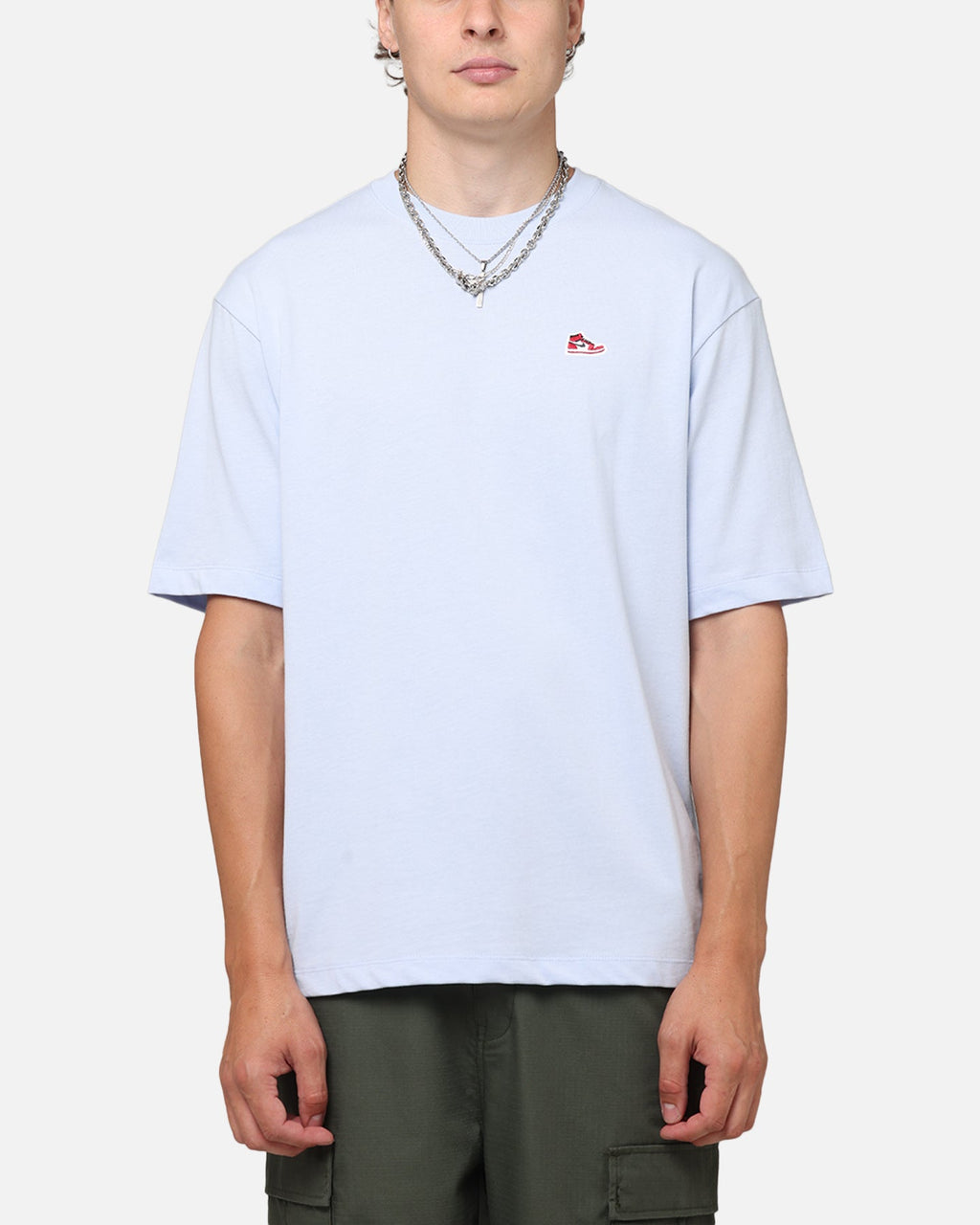 HOT Products Jordan Brand Sneaker Patch Crew T-Shirt Blue/Black