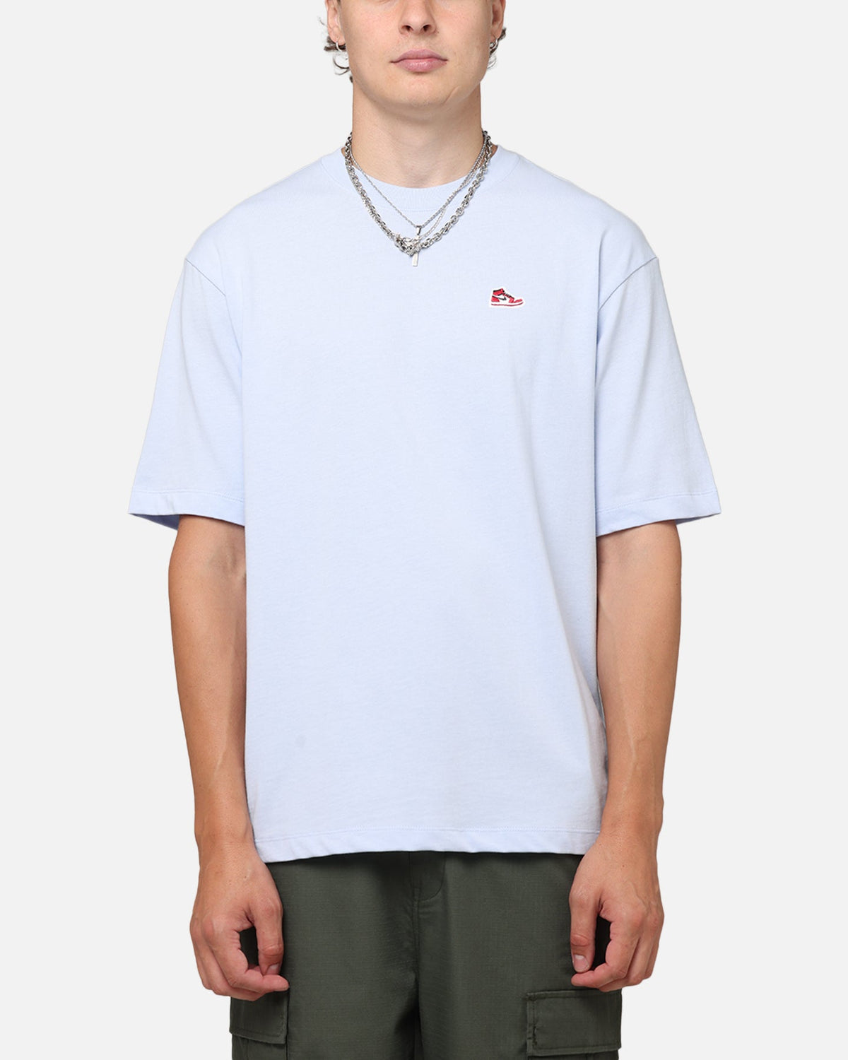 HOT Products Jordan Brand Sneaker Patch Crew T-Shirt Blue/Black