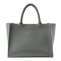 Calfskin Embossed Medium Book Tote Grey Stone