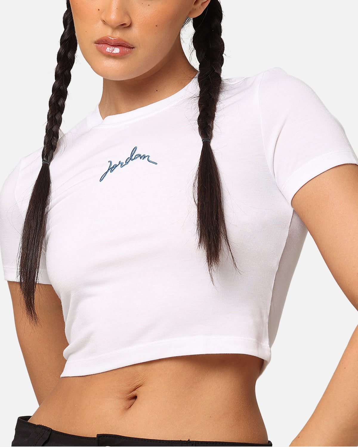 HOT Products Jordan Women's Short Sleeve Graphic Slim Crop T-Shirt White/Industrial