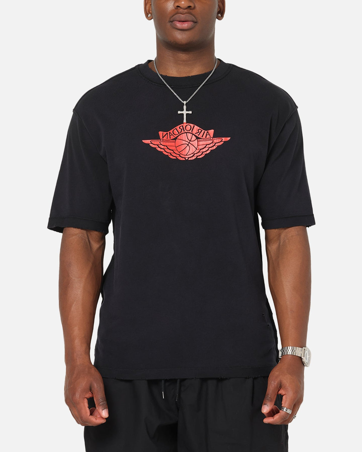 HOT Products Jordan Rare Air 85 Wash T-Shirt Black/Chile Red