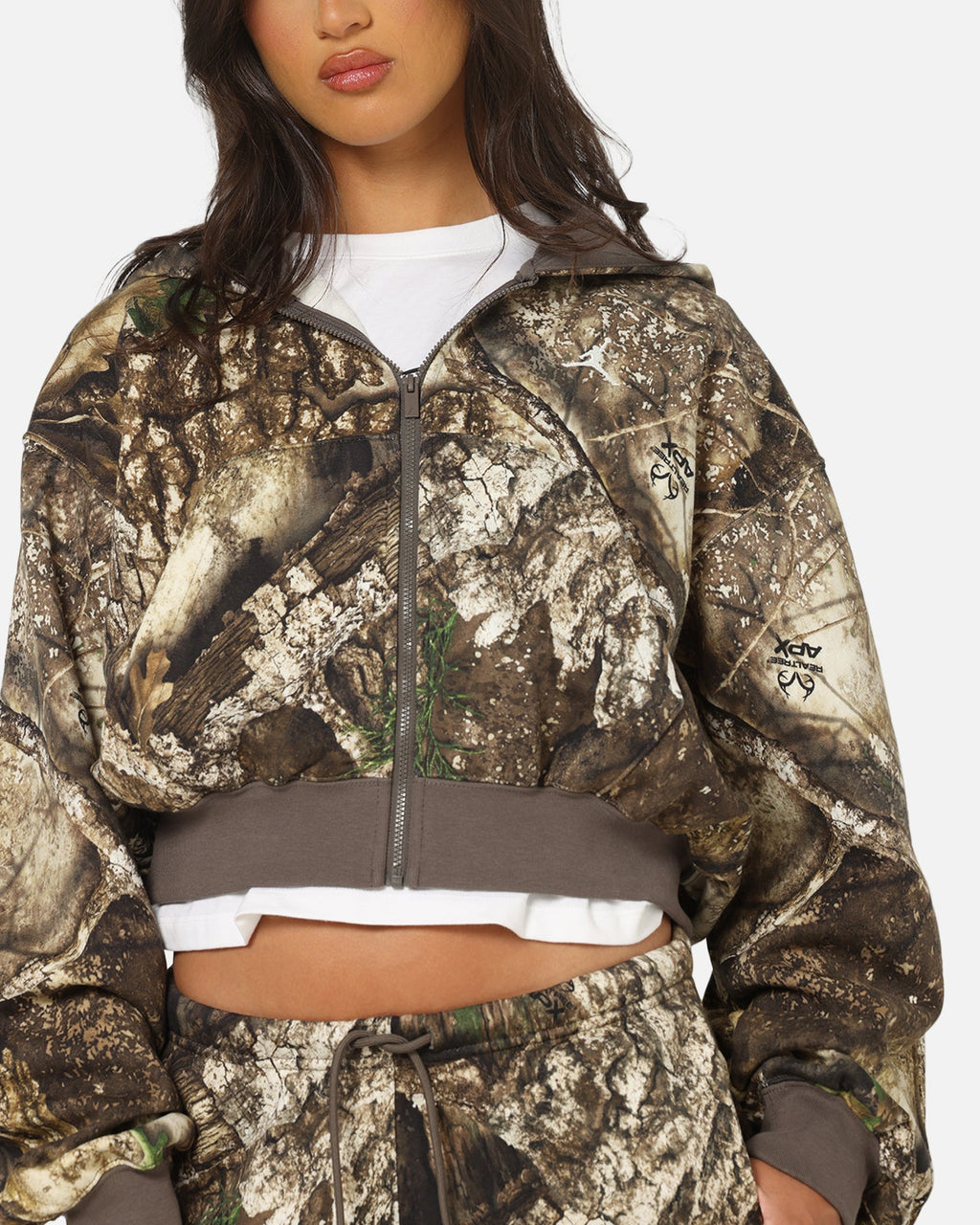 HOT Products Jordan Women's Brooklyn Fleece Realtree Mod Crop Full-Zip Hoodie Sail/Sail