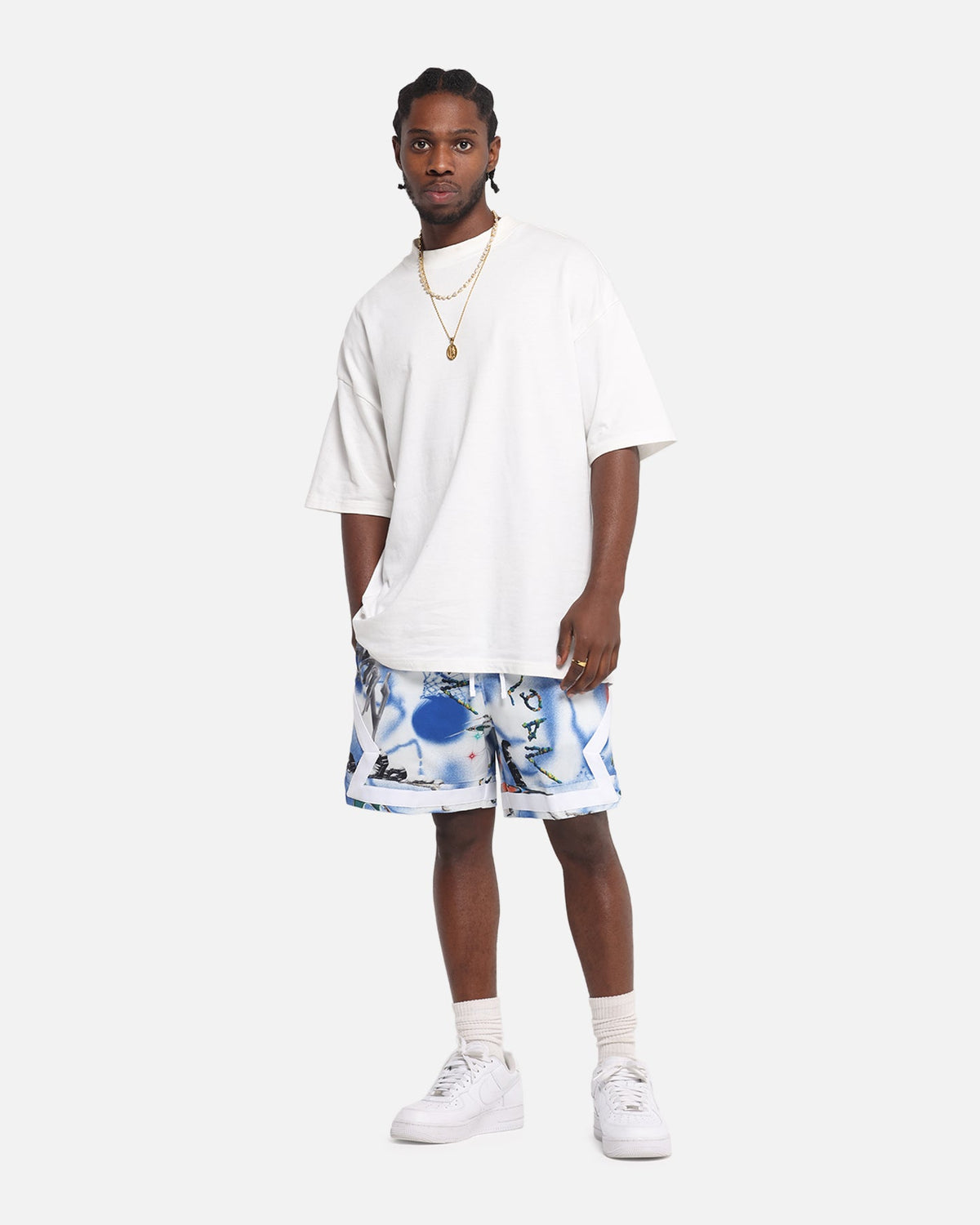 HOT Products Jordan Jumpman Dri-FIT Sport Diamond Shorts White/Black