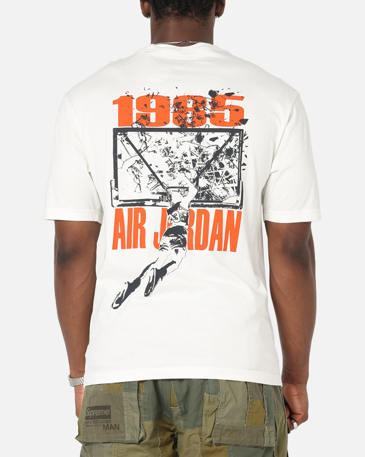 HOT Products Jordan Brooklyn Shattered Back Board Oversized Graphic T-Shirt Sail