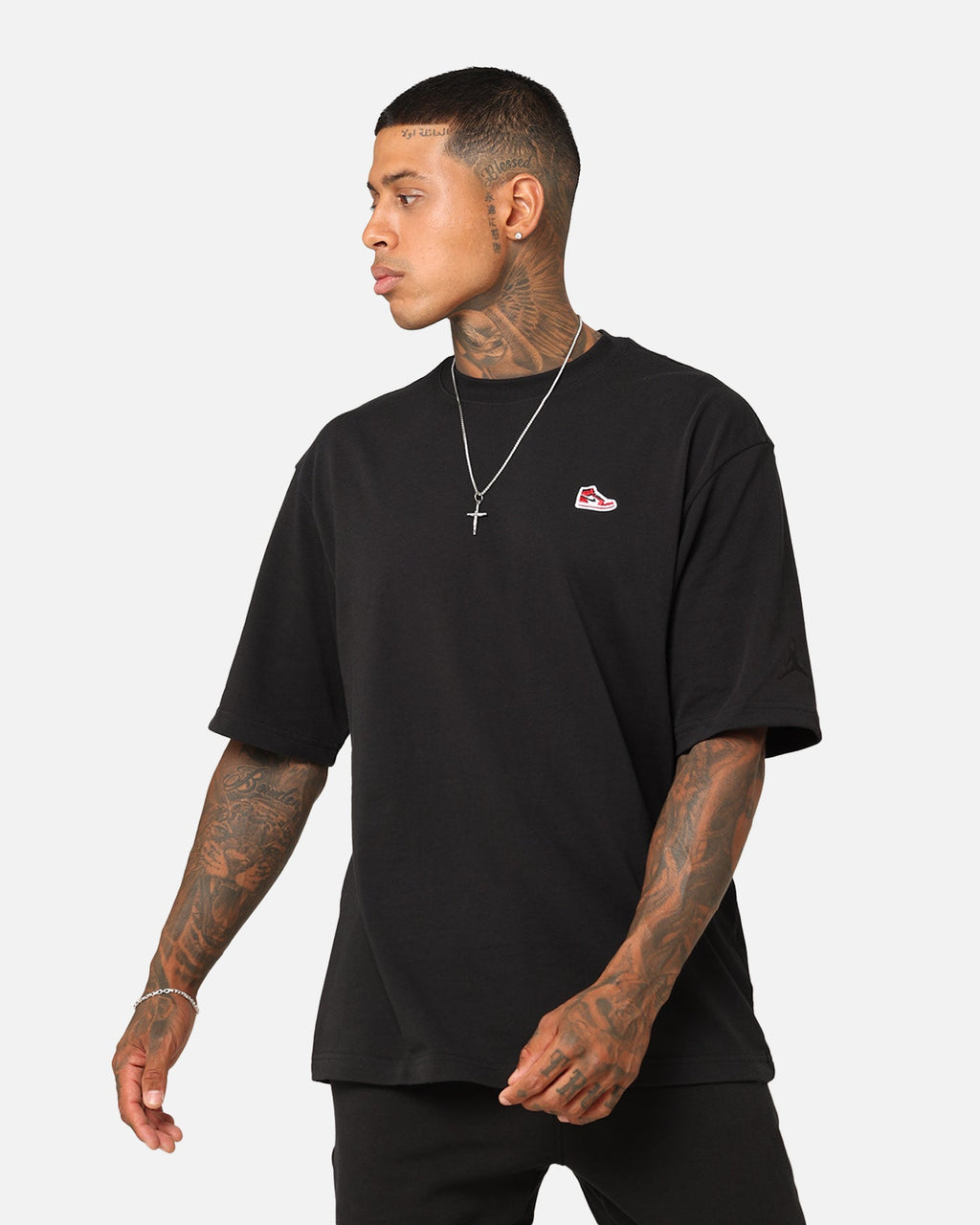 HOT Products Jordan Brand Sneaker Patch Crew T-Shirt Black