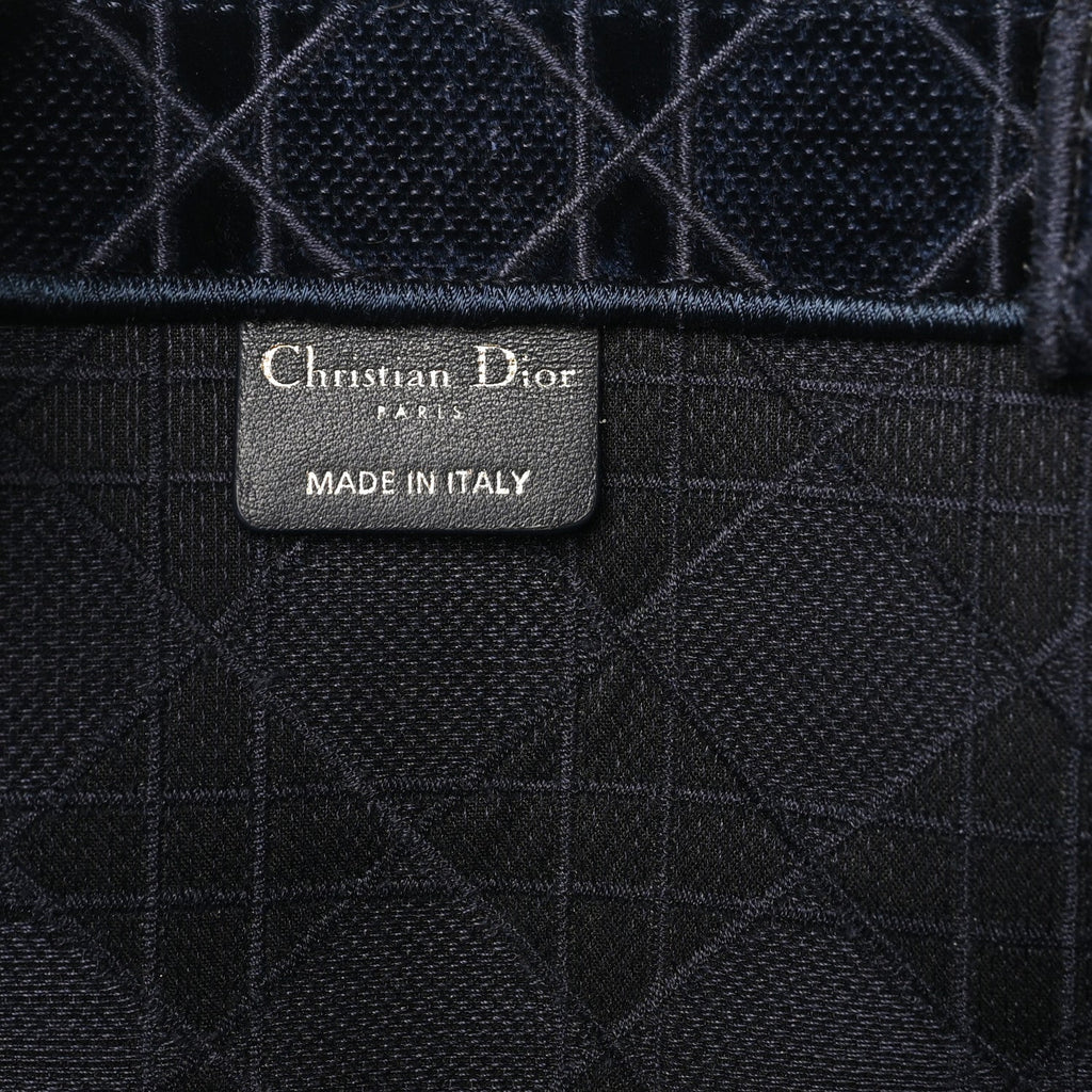 Velvet Cannage Large Book Tote Navy Blue