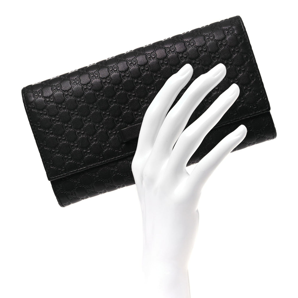 Microguccissima Bow Continental Wallet Black