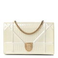 Patent Micro-Cannage Diorama Wallet on Chain Pouch Metallic White