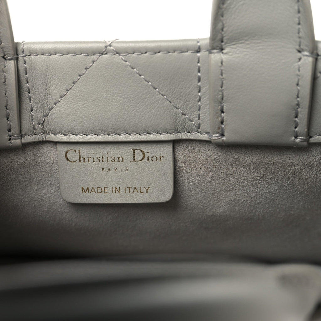 Calfskin Macrocannage Mini Book Tote Grey