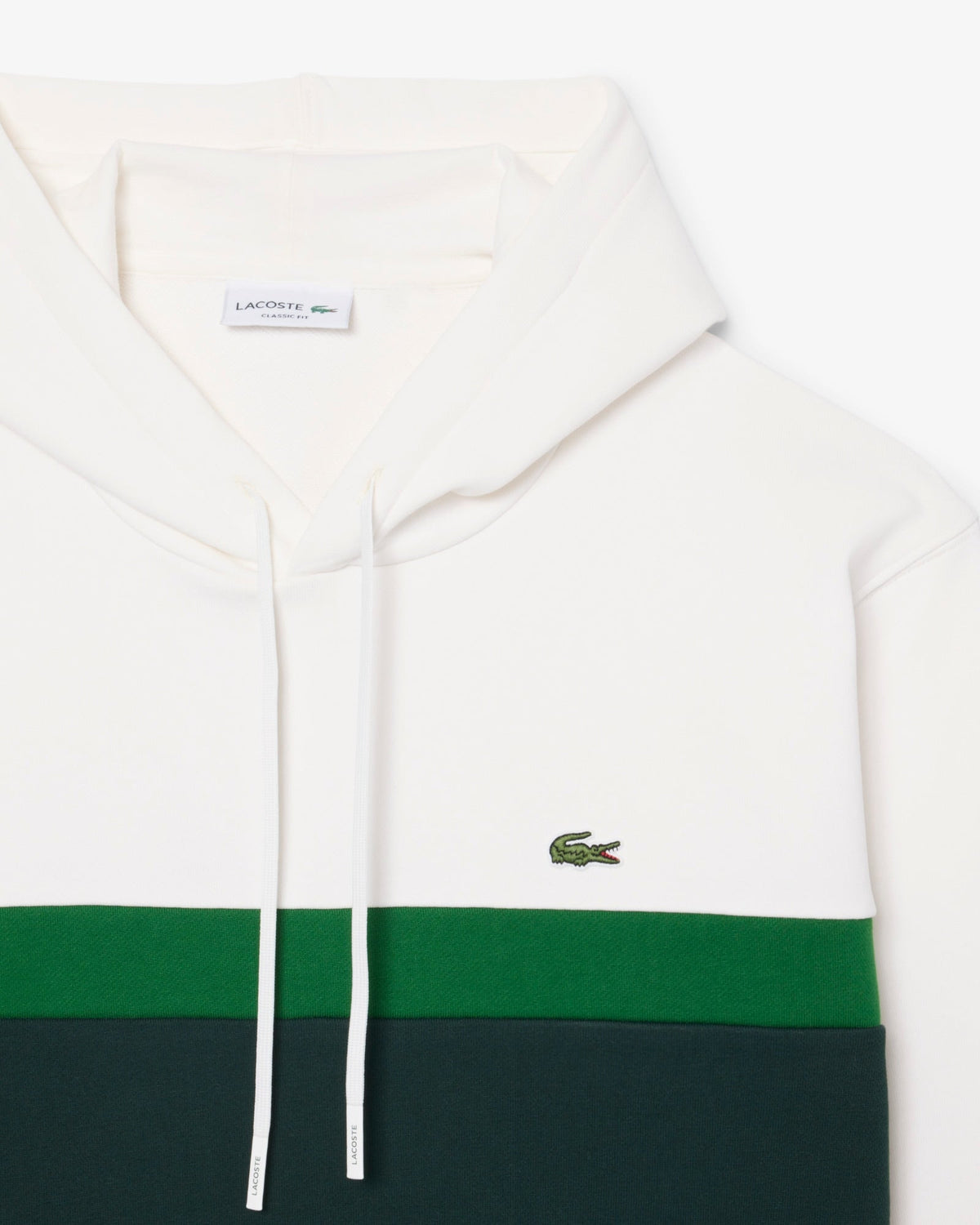New Arrival LACOSTE CLASSIC FIT SWEATSUIT HOODED FLEECE  -Men-WHITE /GREEN