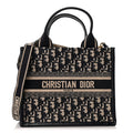 Oblique Calfskin Small Book Tote With Strap Blue Multicolor