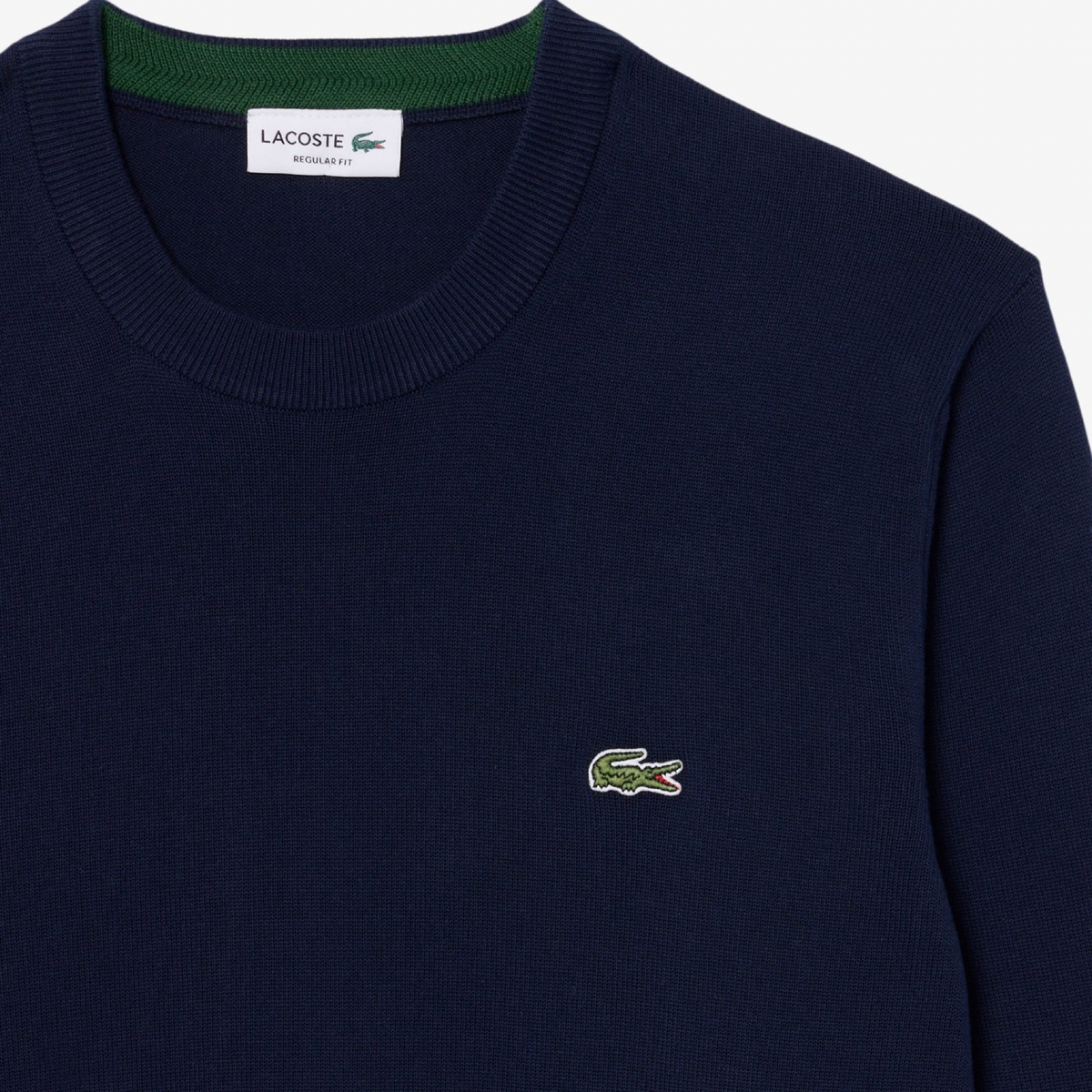 New Arrival LACOSTE CREW NECK COTTON SWEATER - Men /NAVY BLUE