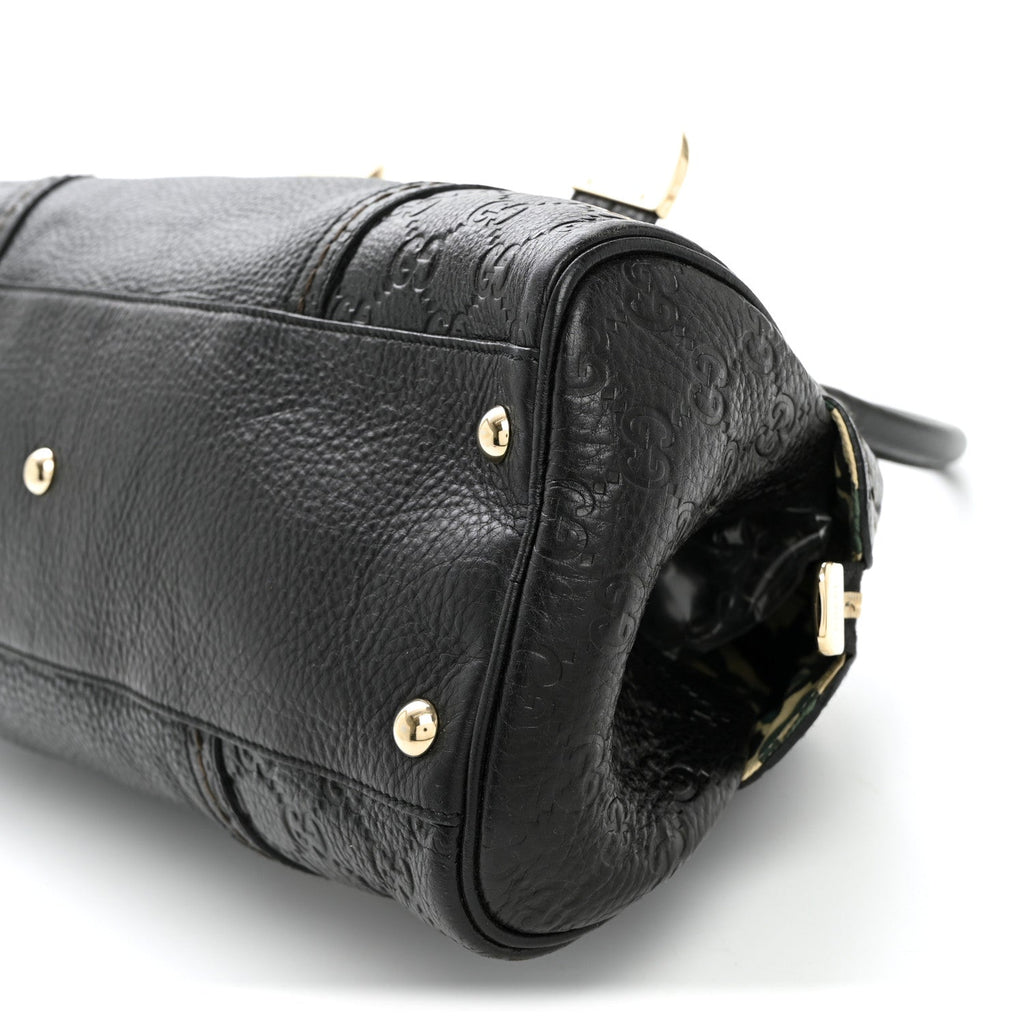 Calfskin Guccissima Signoria Bowler Bag Black